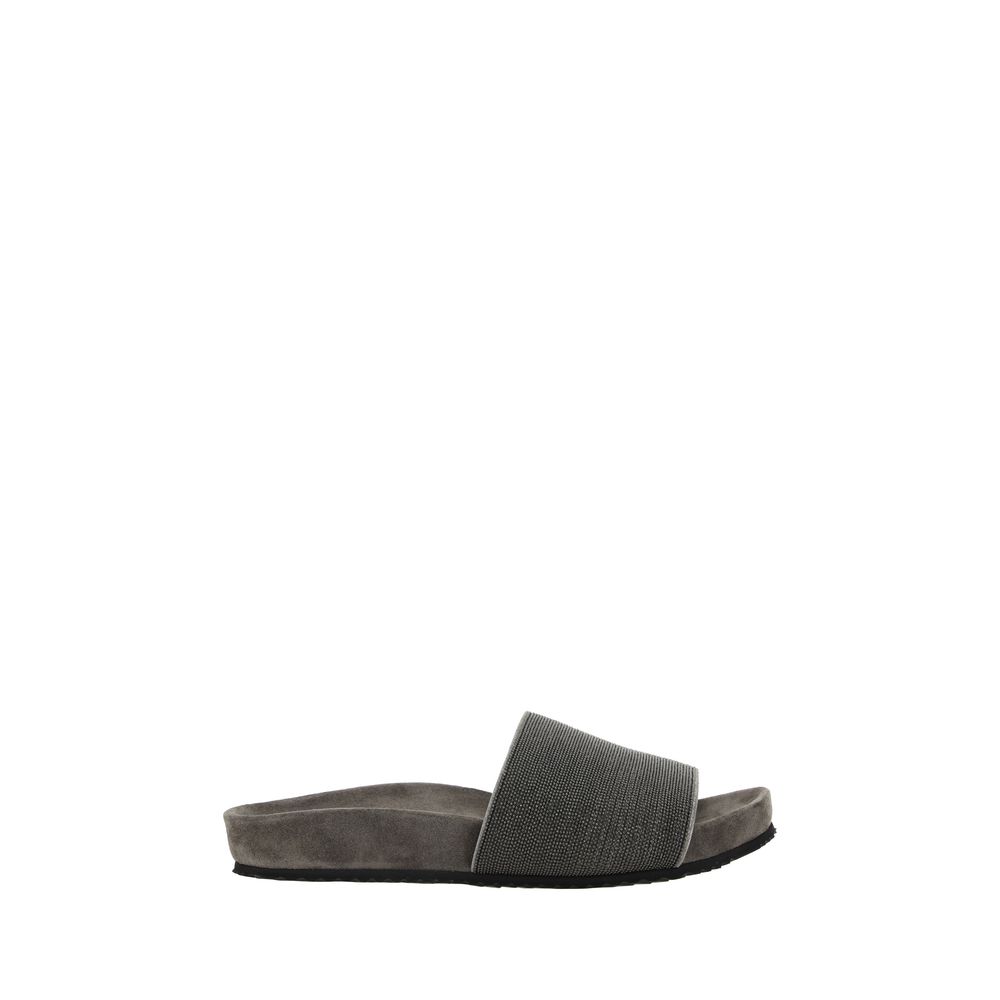 Sandales Brunello Cucinelli ornées blanches