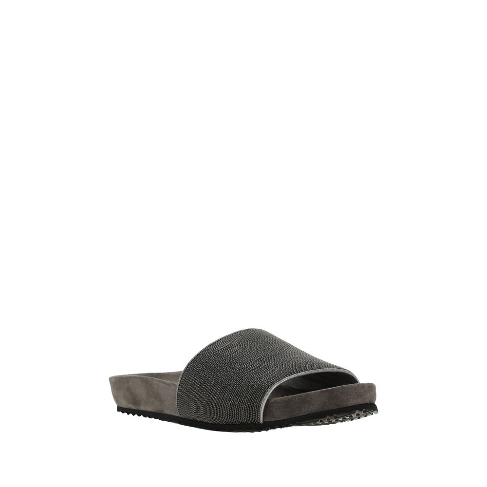 Sandales Brunello Cucinelli ornées blanches