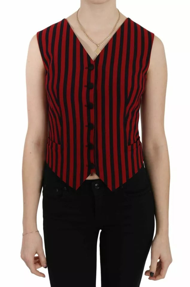 Gilet Dolce & Gabbana rayé rouge et noir