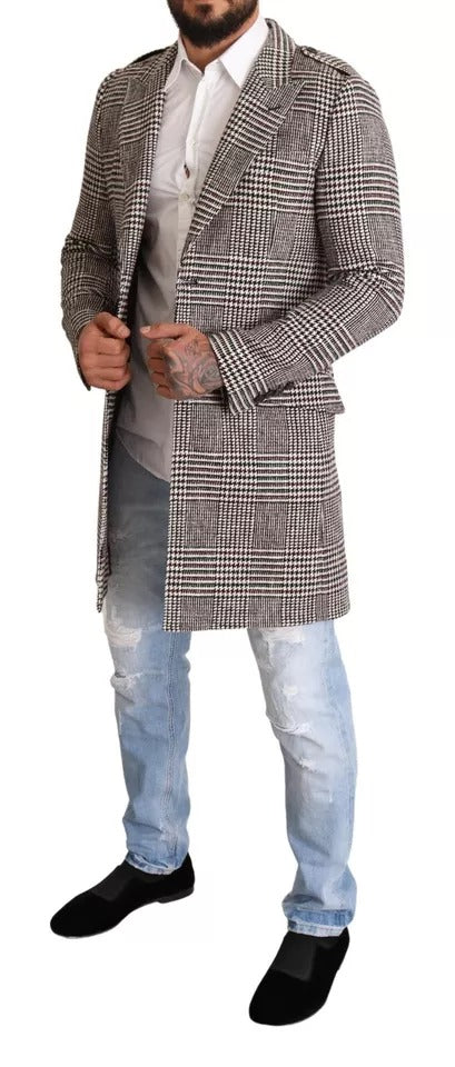 Trench coat Dolce & Gabbana gris à carreaux