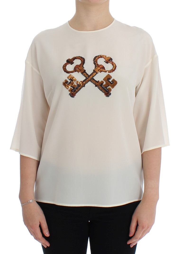 T-shirt Dolce & Gabbana Enchanted blanc ivoire