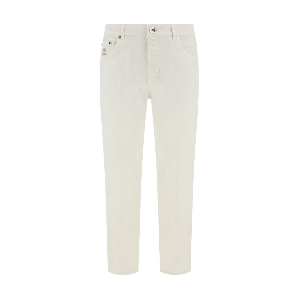 Jeans Brunello Cucinelli avec ourlet bleu