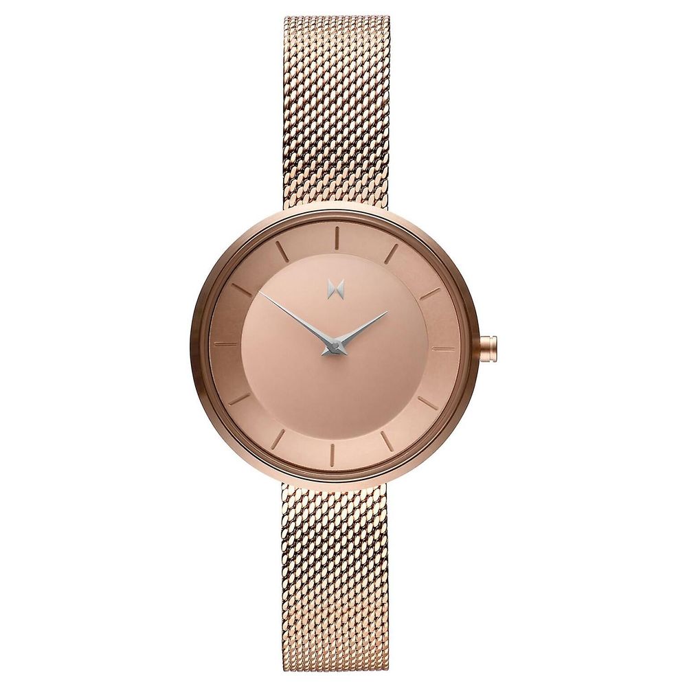 Montre multicolore en acier inoxydable rose