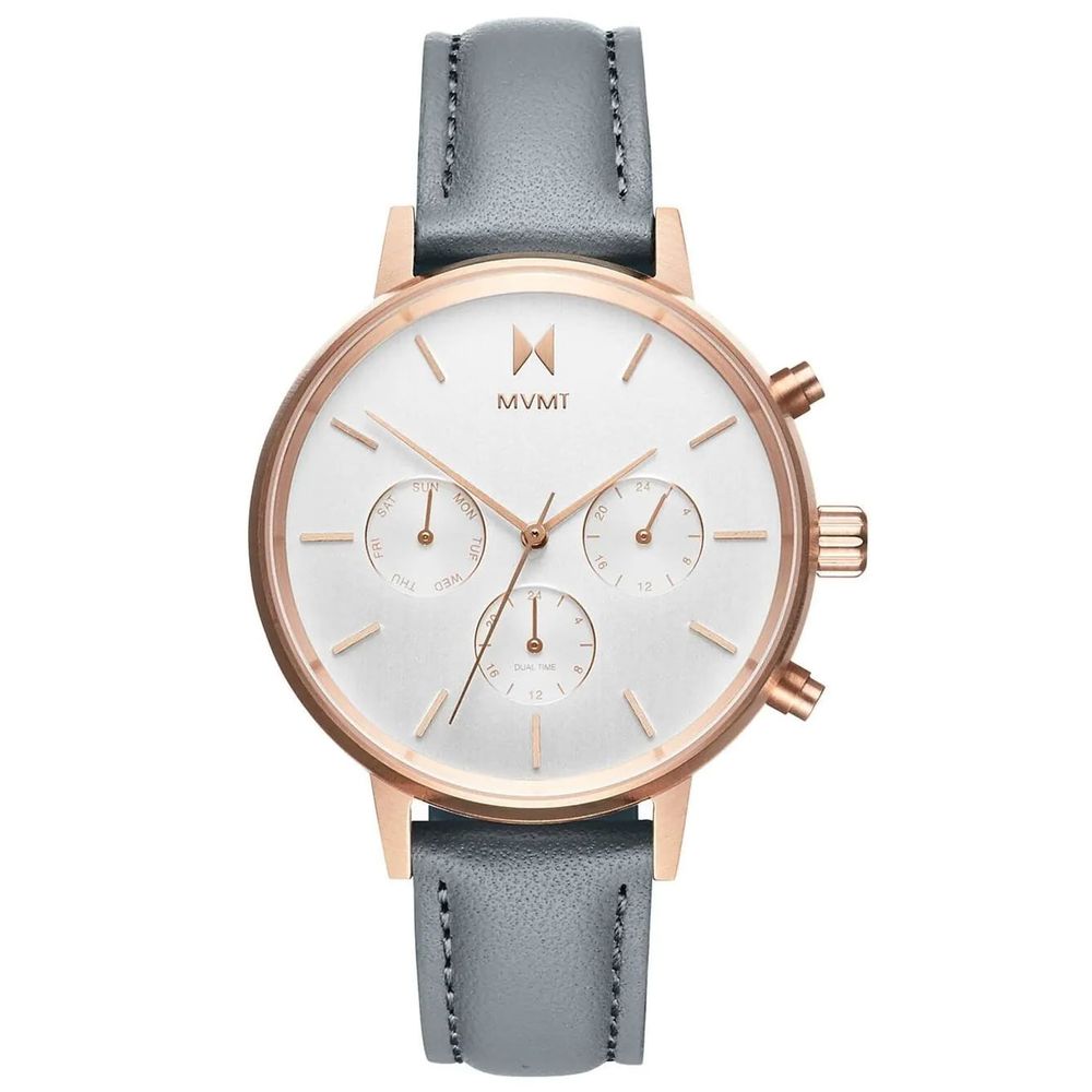 Montre en cuir grise