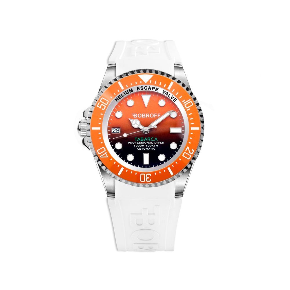 Montre automatique Tabarca argentée orange blanche