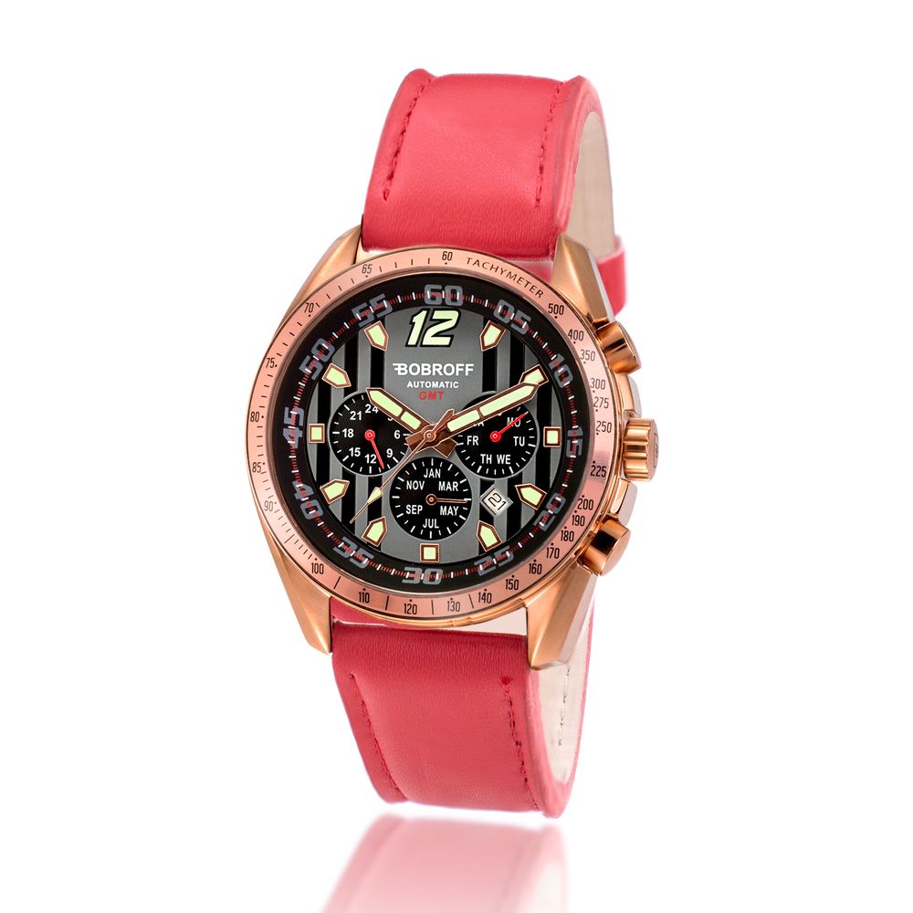 Montre automatique Levi's cuir rouge