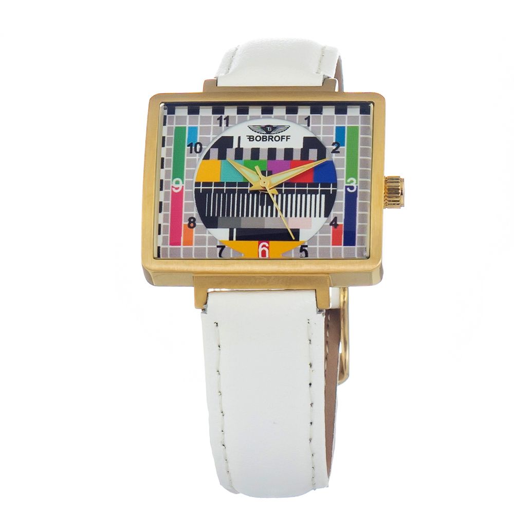 Montre en cuir blanche