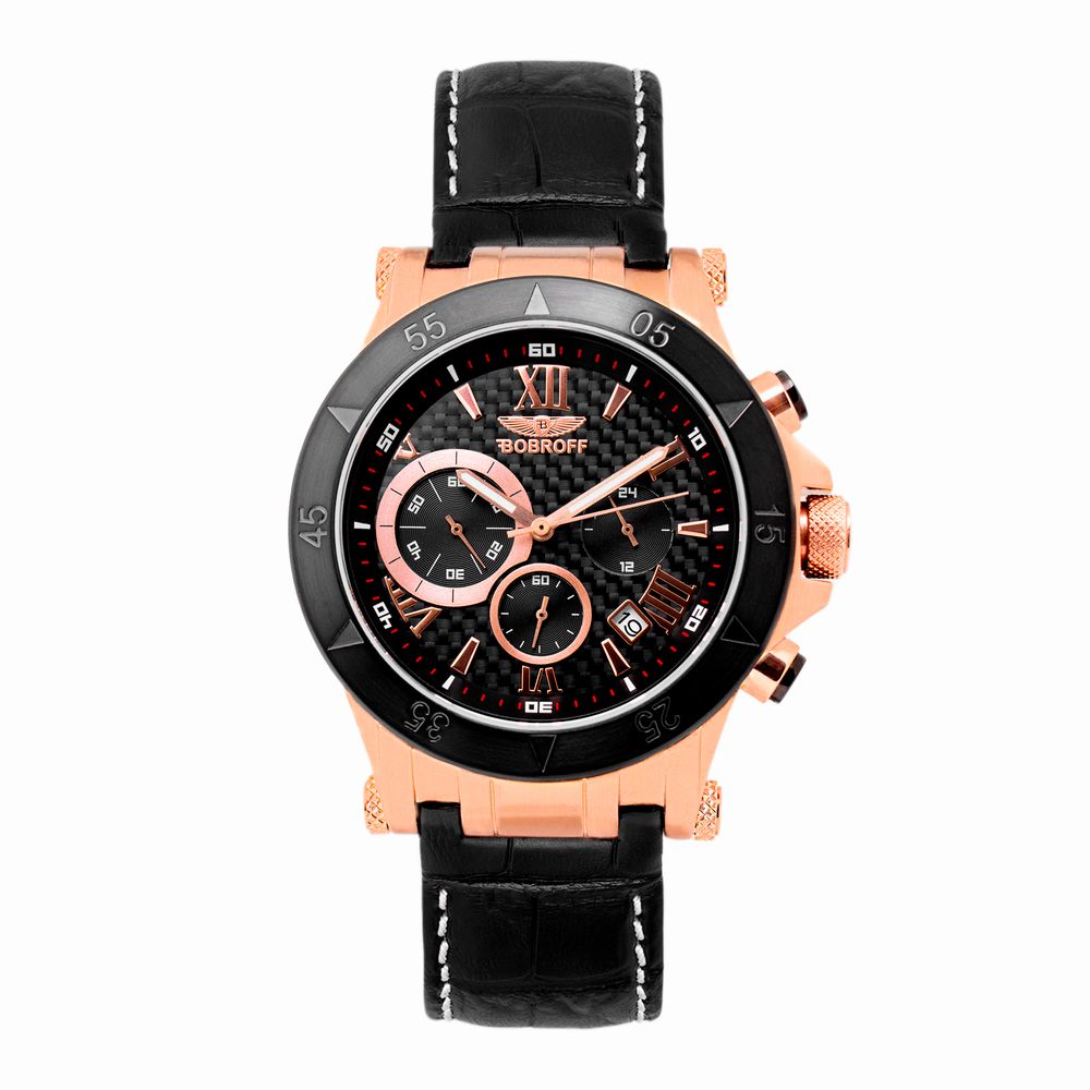 Montre Quartz Noire en Cuir