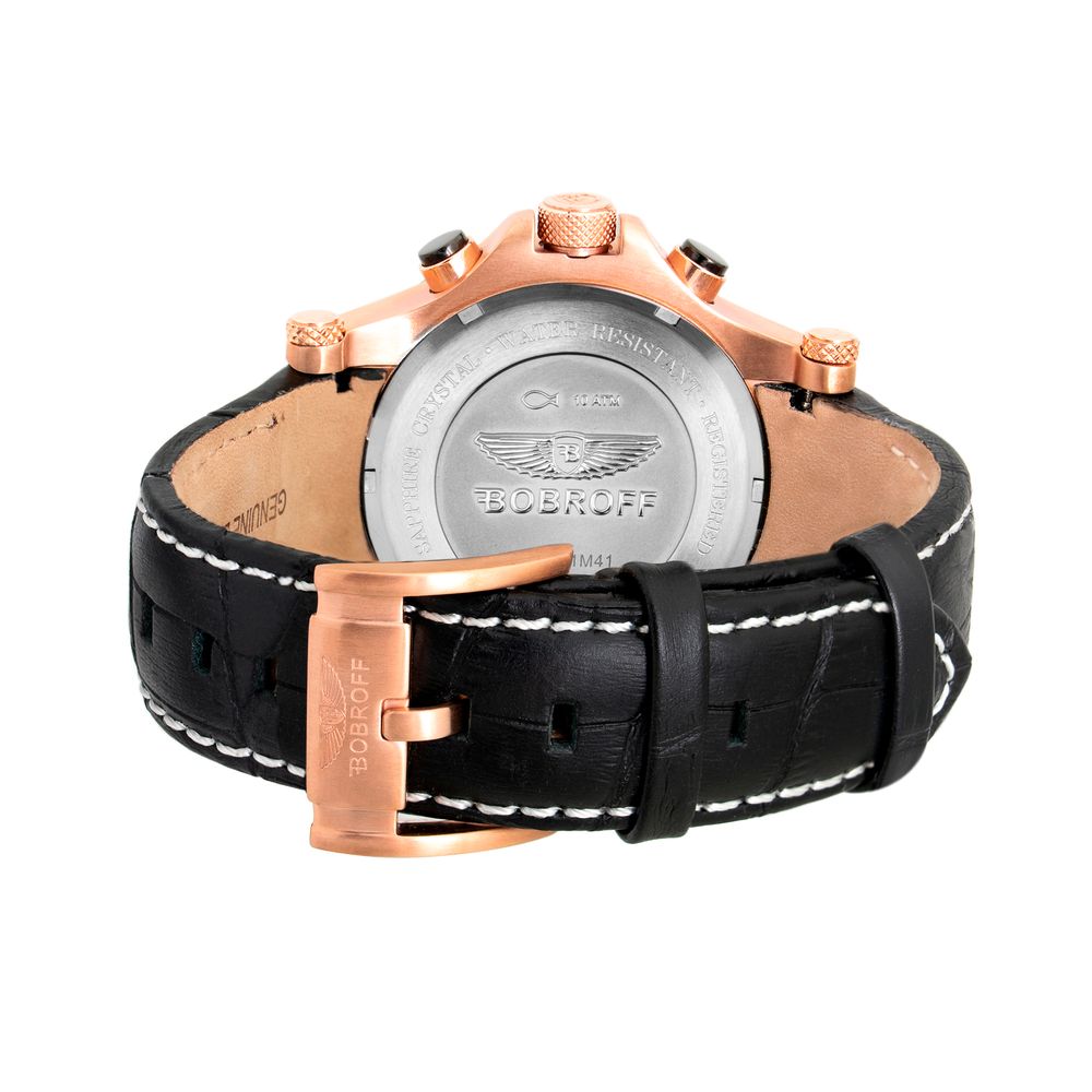 Montre Quartz Noire en Cuir