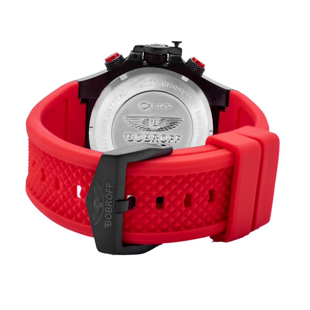 Montre Red Rubber quartz noire rouge