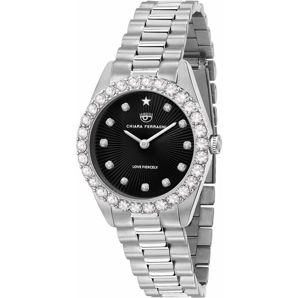 Montre Silver quartz noire