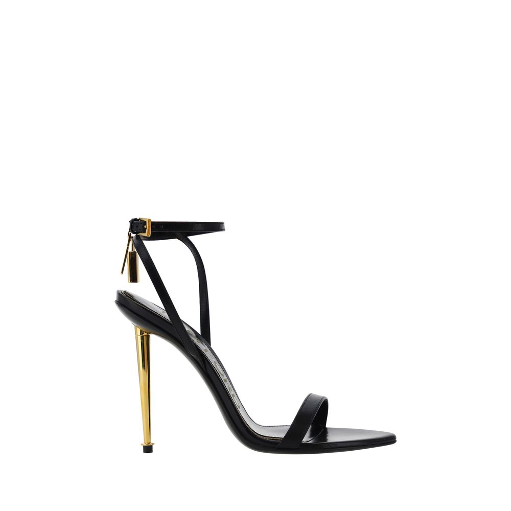 Sandales Tom Ford métalliques noires