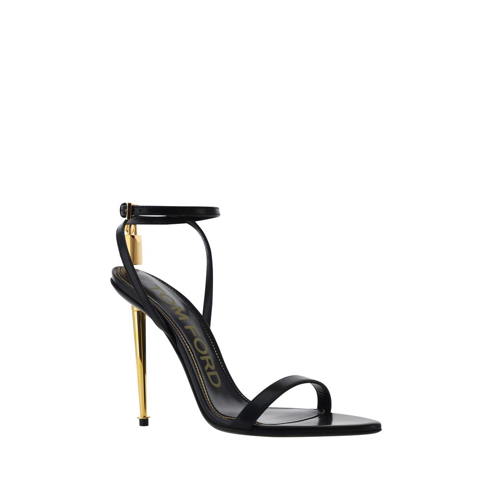 Sandales Tom Ford métalliques noires