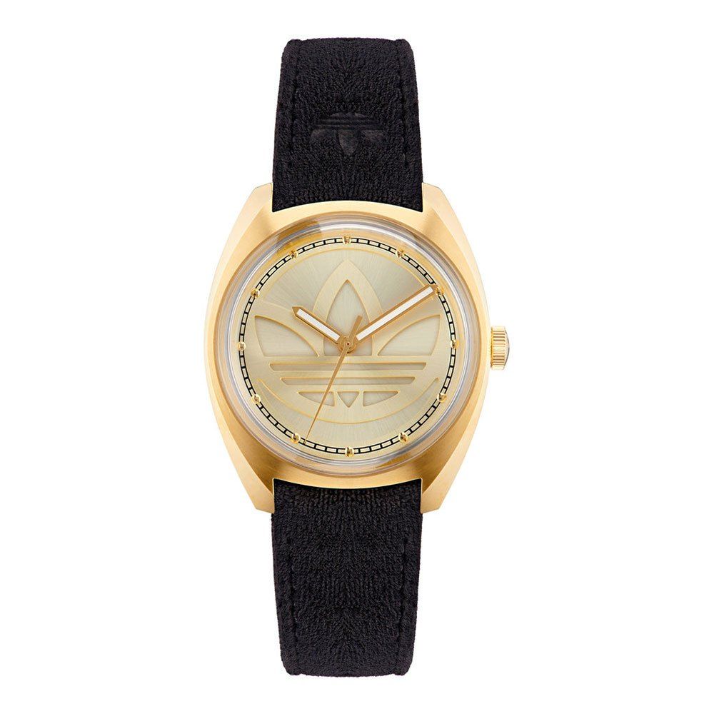 Montre non spécifiée Black Leather dorée
