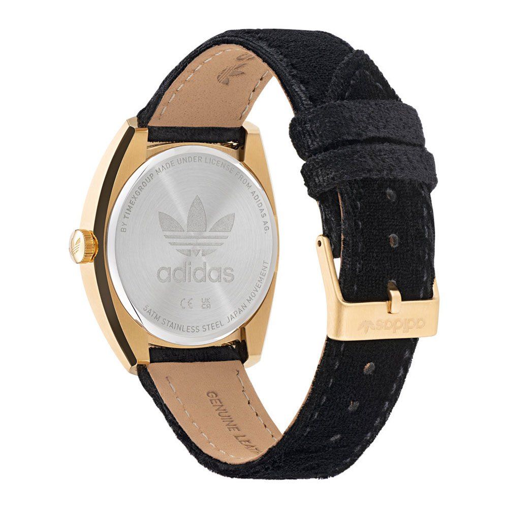 Montre non spécifiée Black Leather dorée