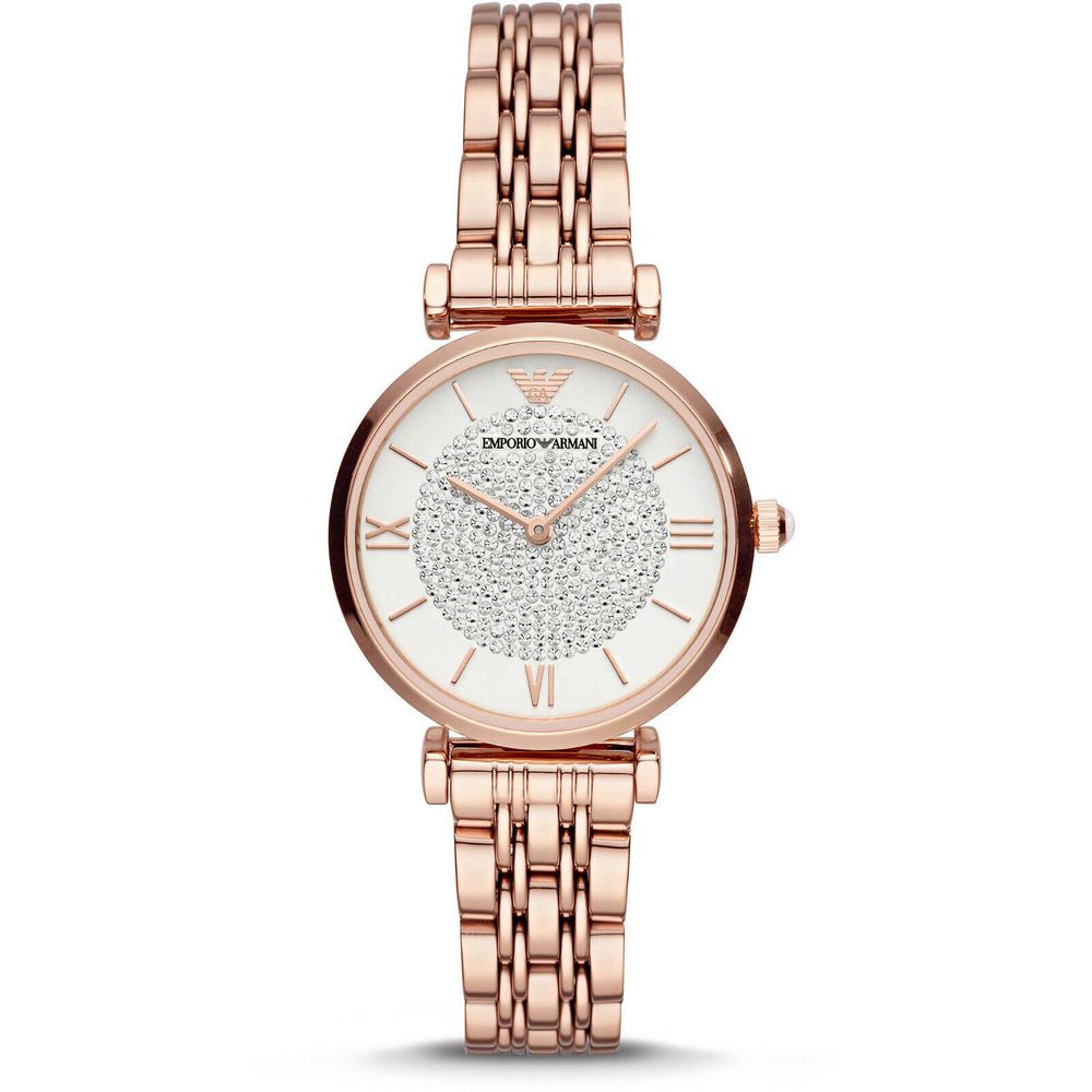 Montre dorée Quartz blanche