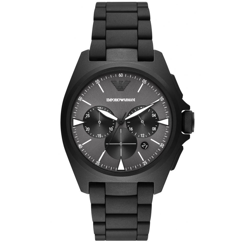 Montre noire en acier inoxydable