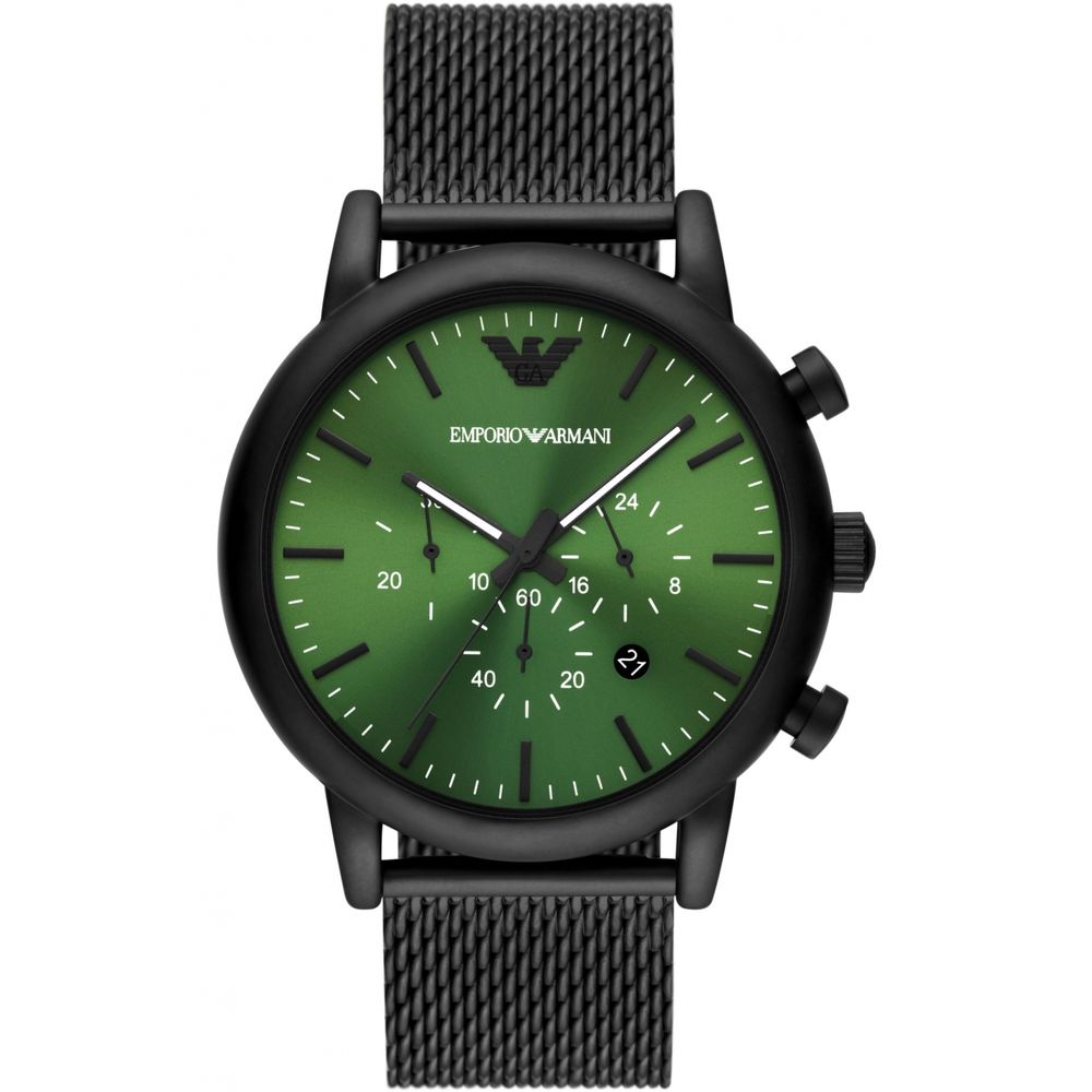 Montre Black Metal noire verte