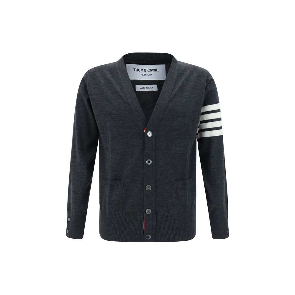 Cardigan Thom Browne gris à rayures