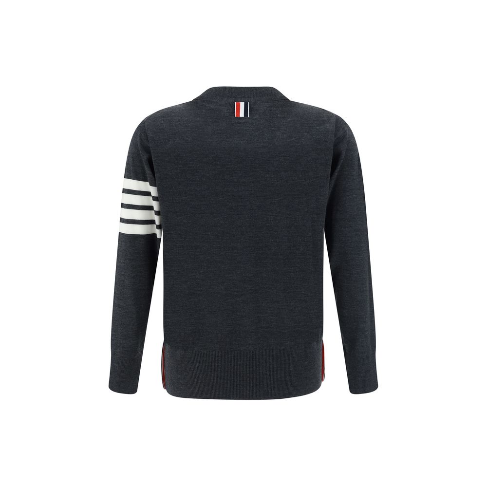 Cardigan Thom Browne gris à rayures