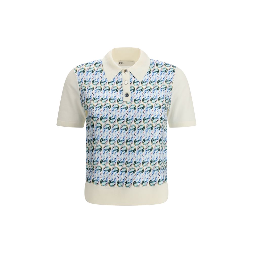 Polo Tory Burch en laine et soie blanc