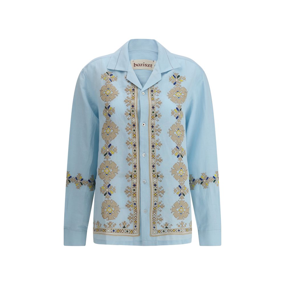 Chemise Baziszt Roses blanche