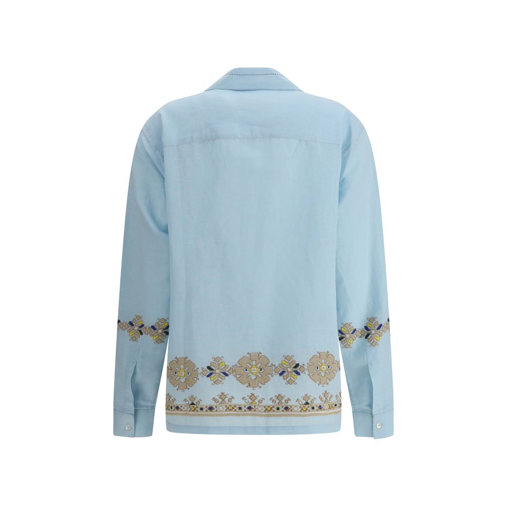 Chemise Baziszt Roses blanche