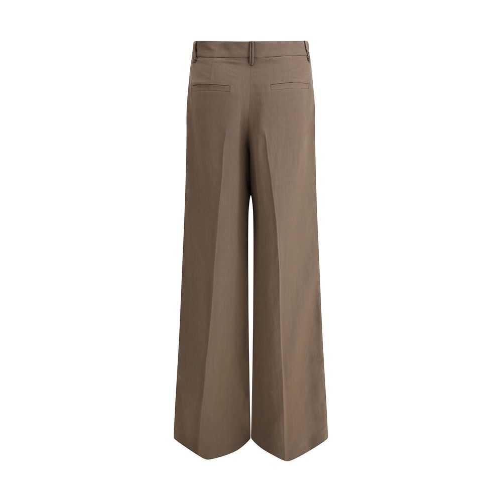 Pantalons Brunello Cucinelli larges beiges