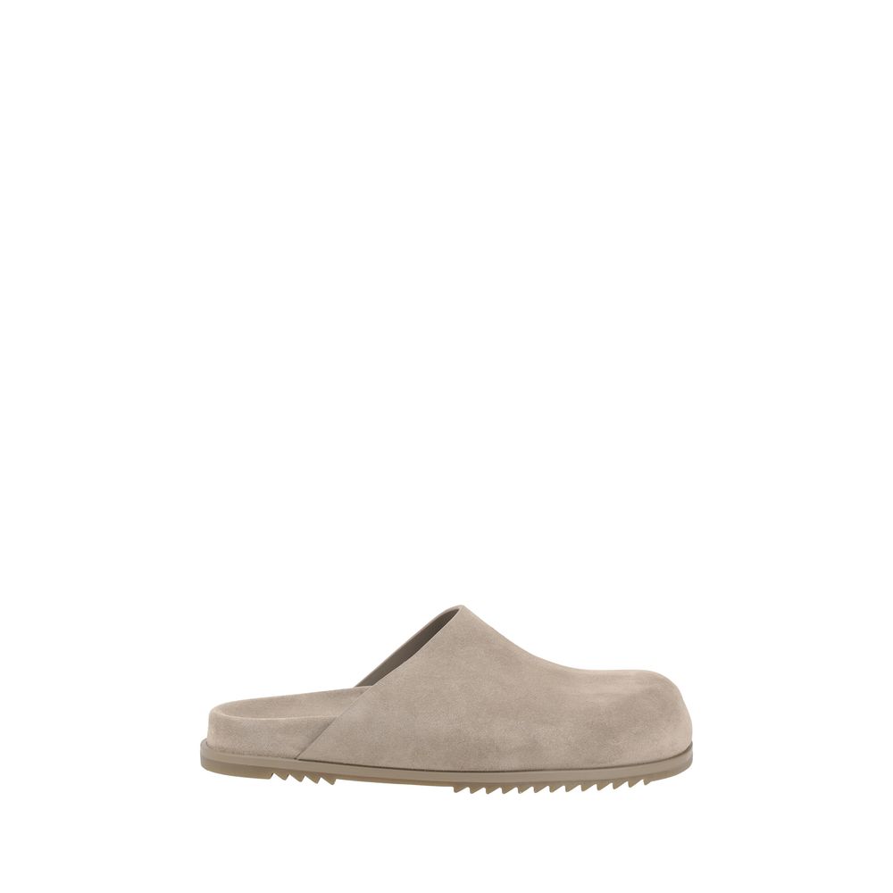 Mules Rick Owens en cuir beige