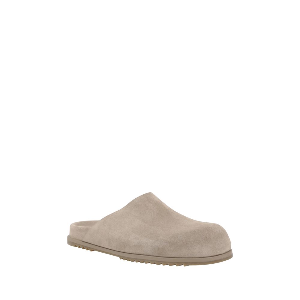 Mules Rick Owens en cuir beige