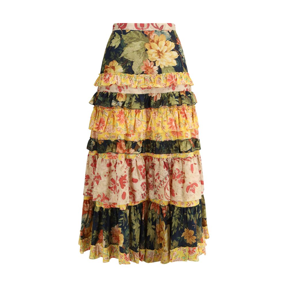 Jupe Valentino à volants multicolore
