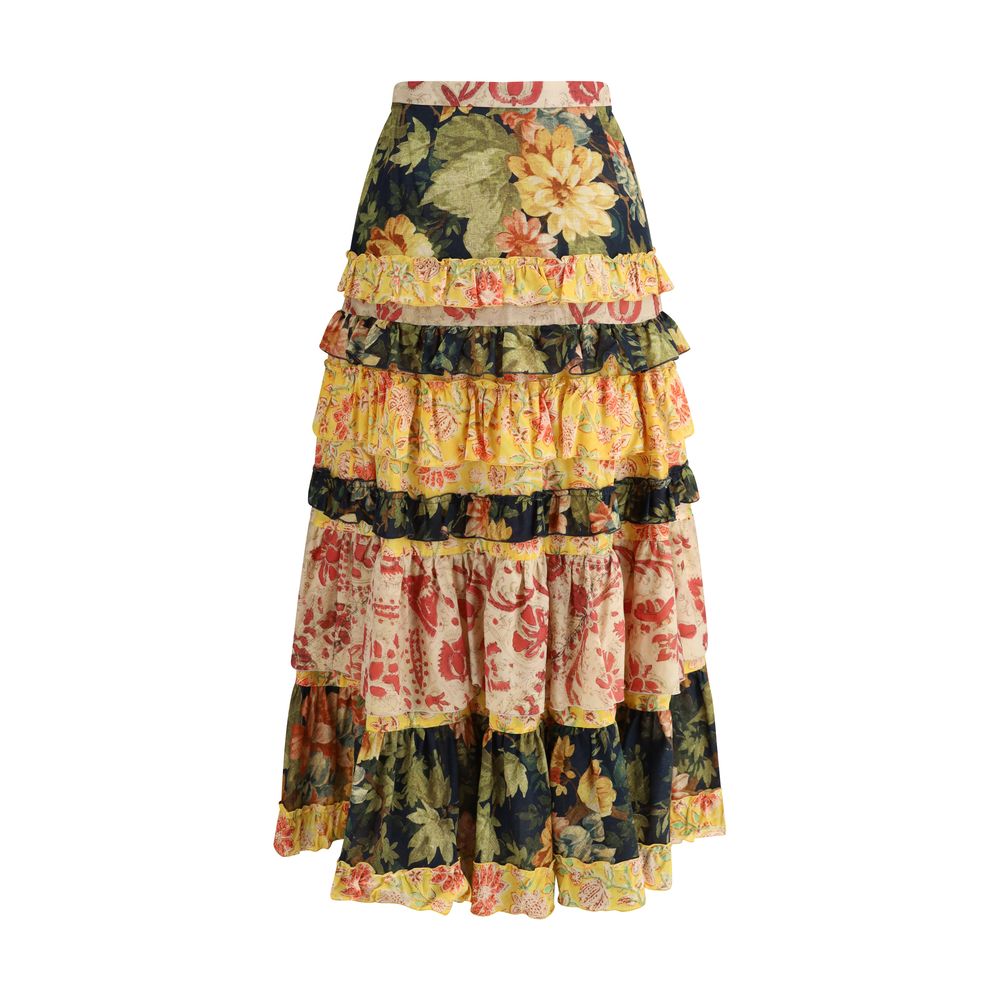 Jupe Valentino à volants multicolore