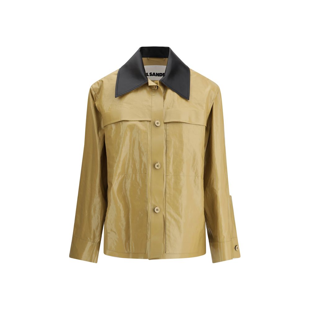 Veste en lin enduit oversize noire