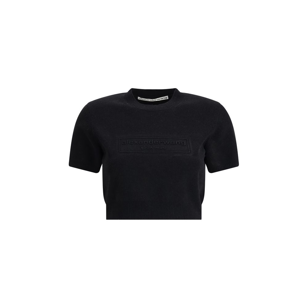 T-shirt Alexander Wang cropped noir