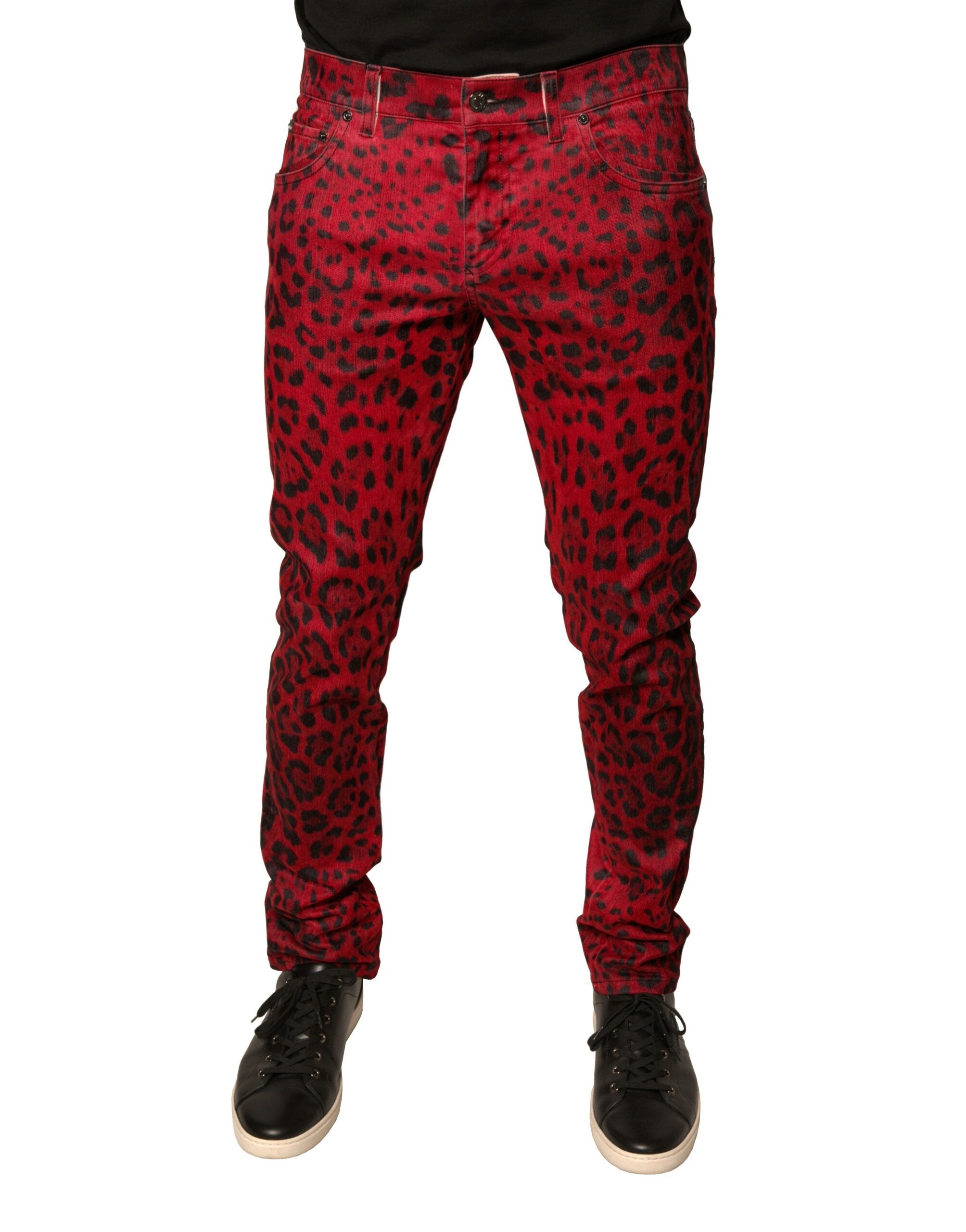 Jean Dolce & Gabbana rouge léopard
