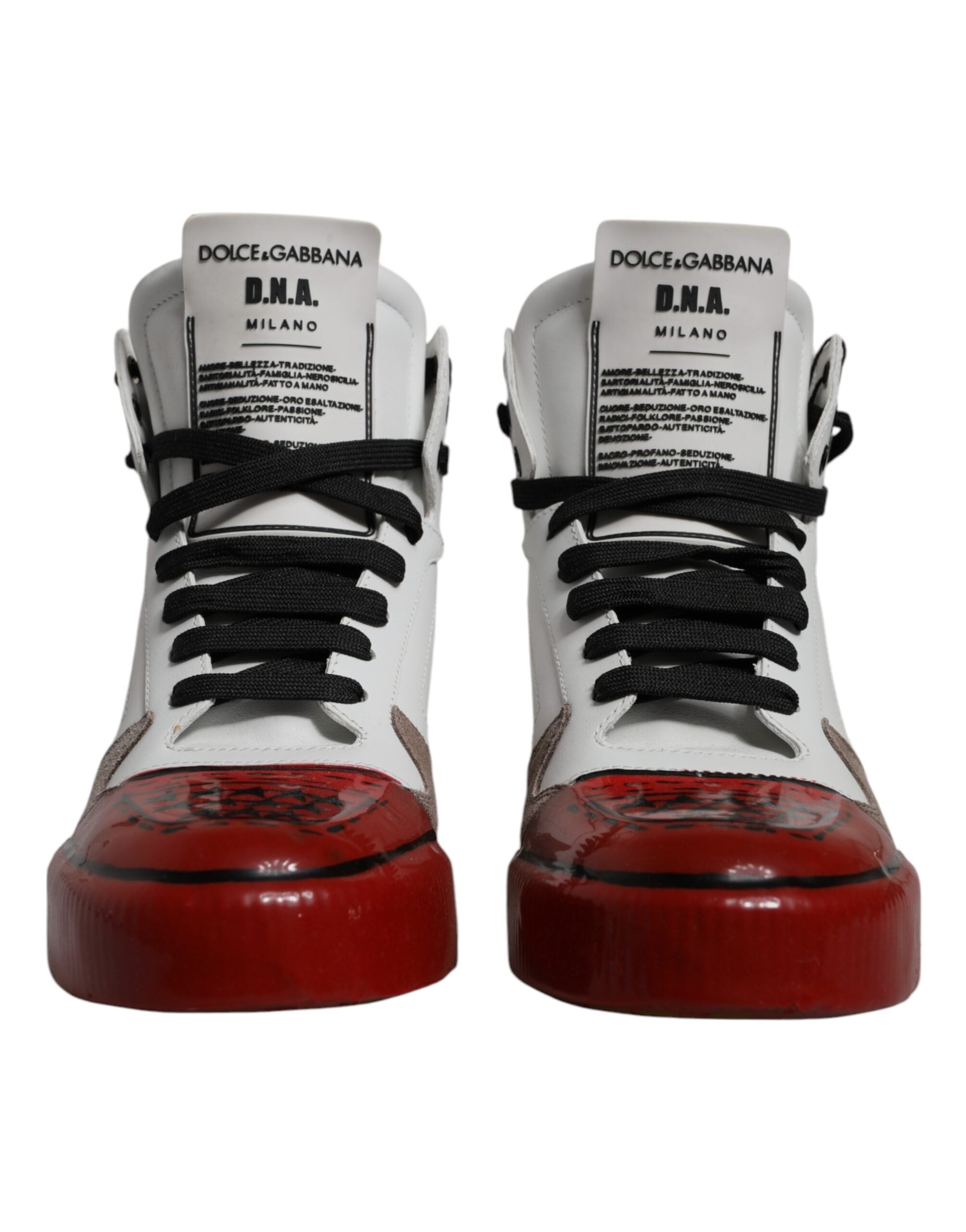 Baskets Dolce & Gabbana blanches rouges beiges