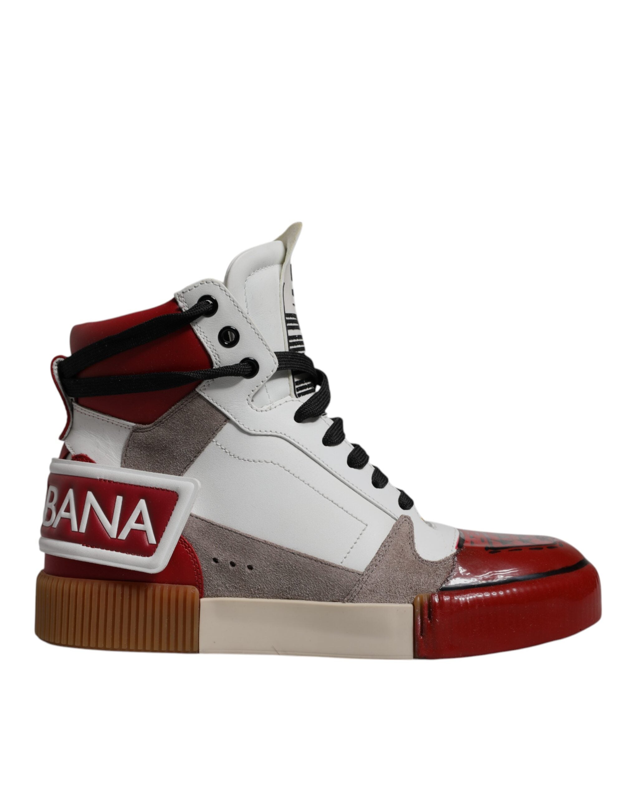 Baskets Dolce & Gabbana blanches rouges beiges