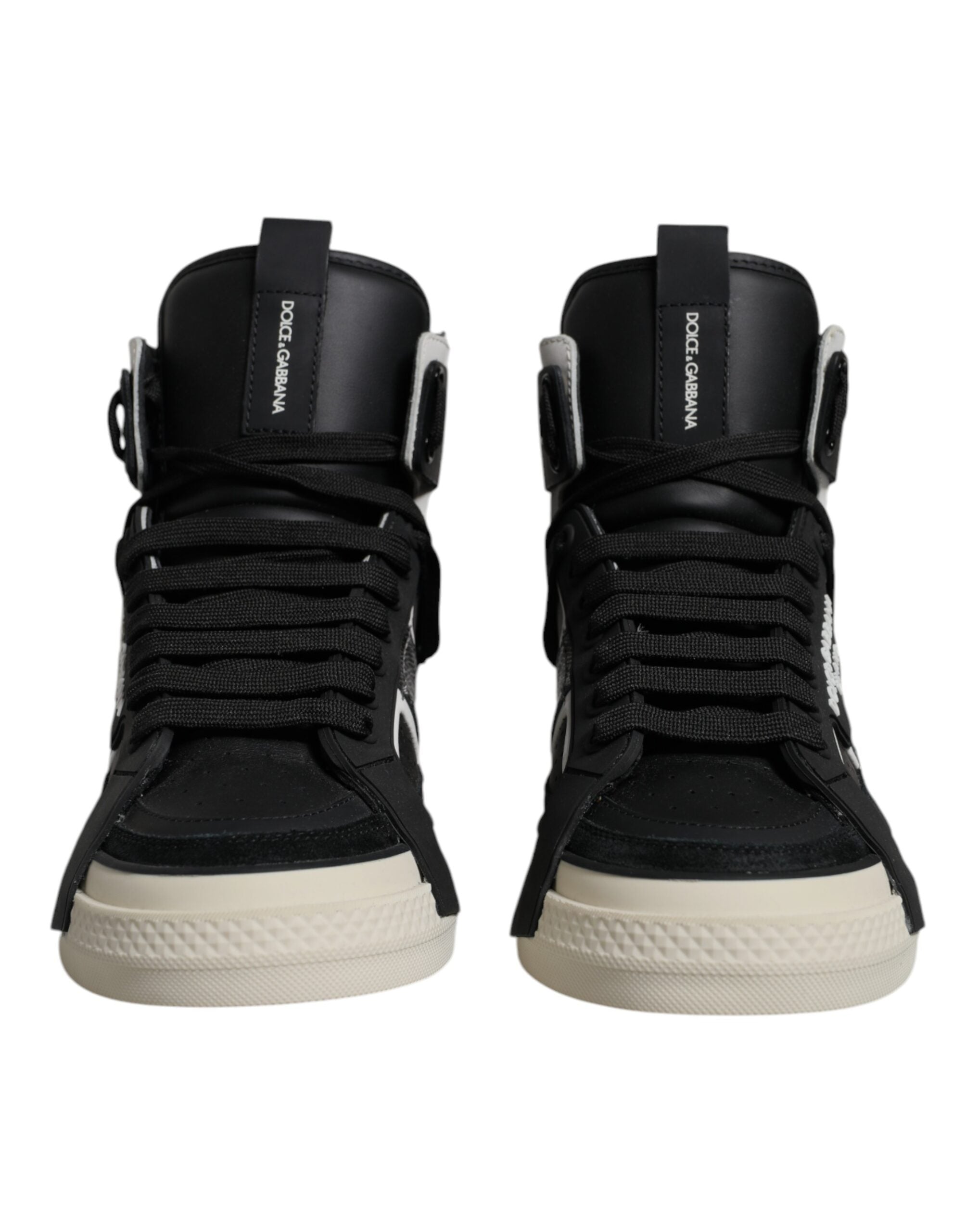 Baskets Dolce & Gabbana hautes noires et argentées