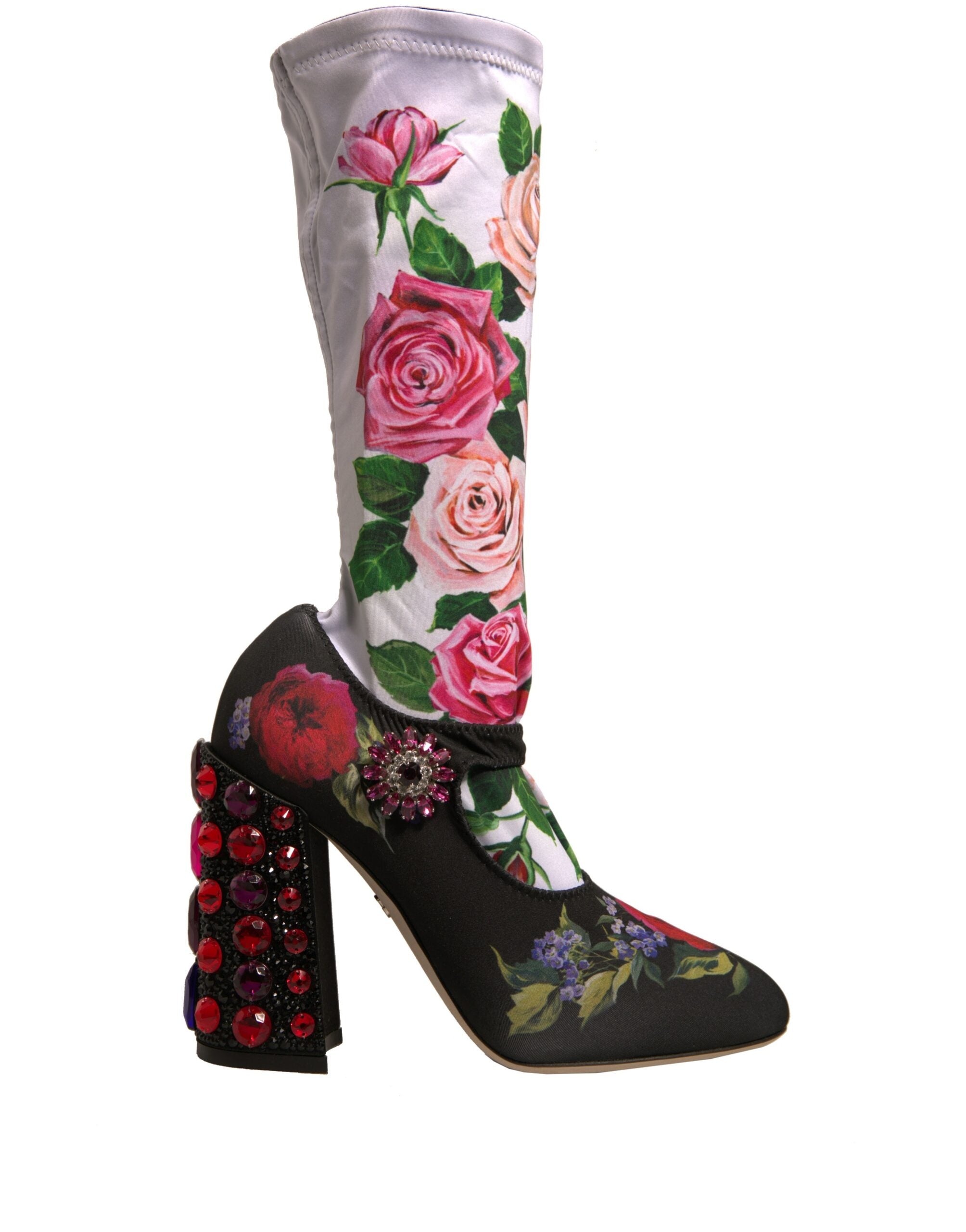 Bottines Dolce & Gabbana noires florales