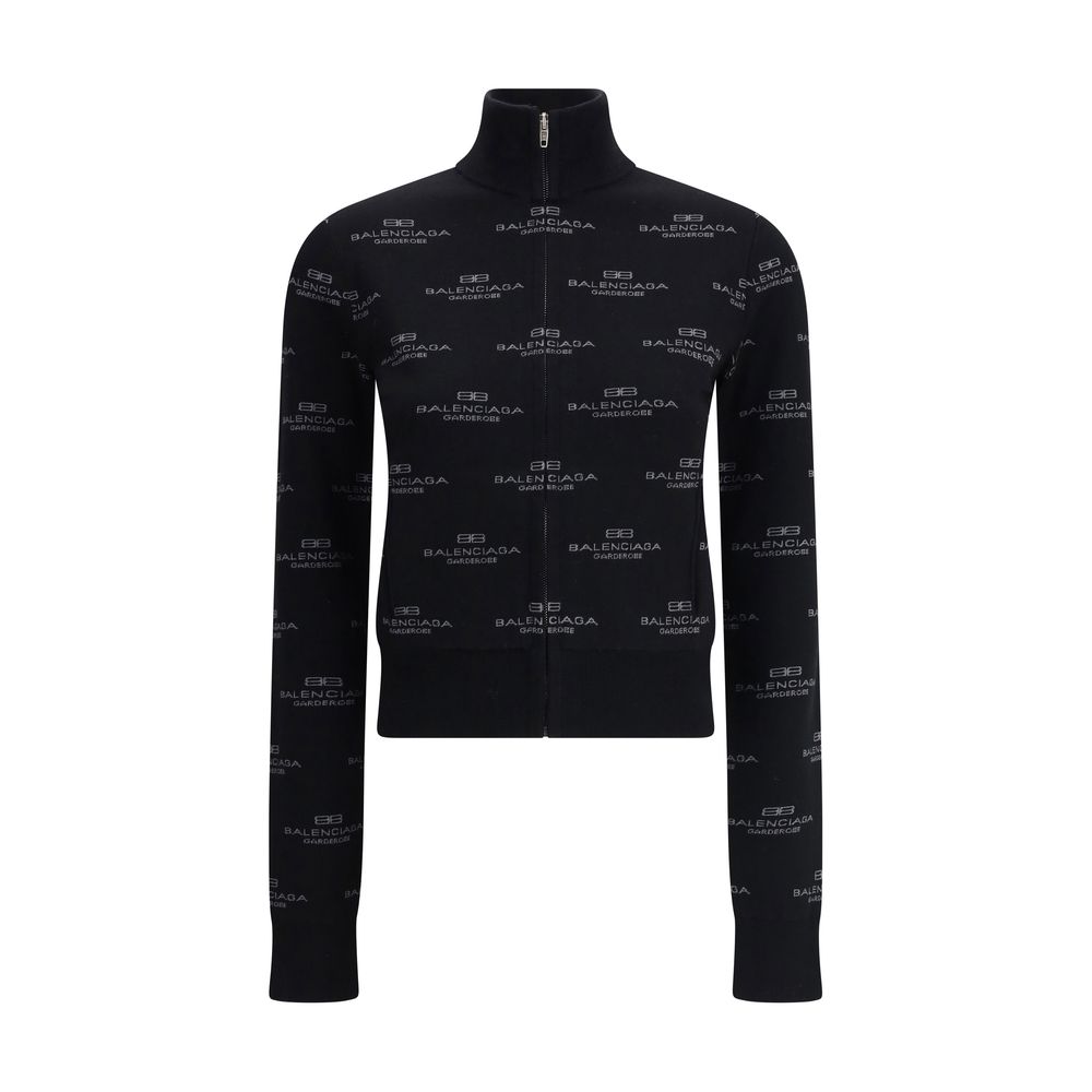 Cardigan Balenciaga tout logo noir