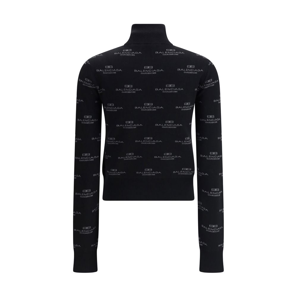 Cardigan Balenciaga tout logo noir