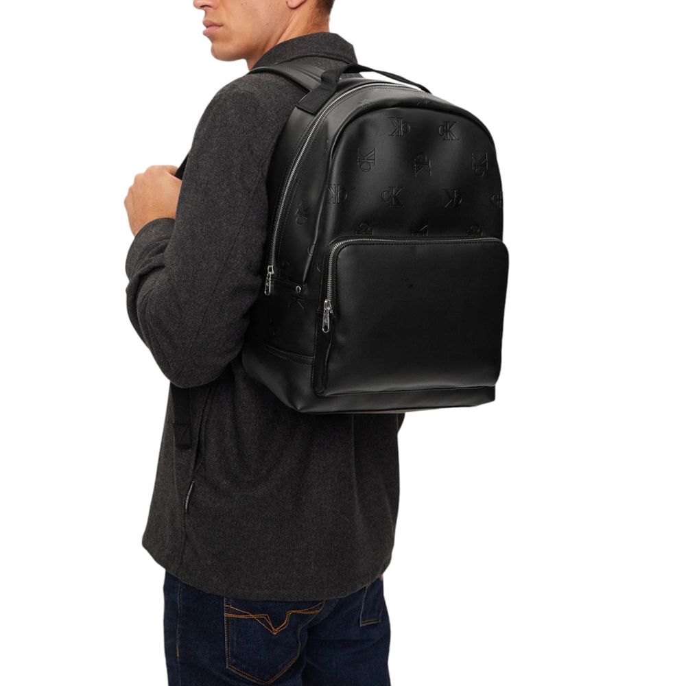 Sac à dos Calvin Klein AOP CENTER ZIP CAMPUS noir