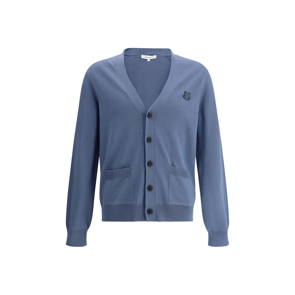 Cardigan Maison Kitsuné modèle en laine gris