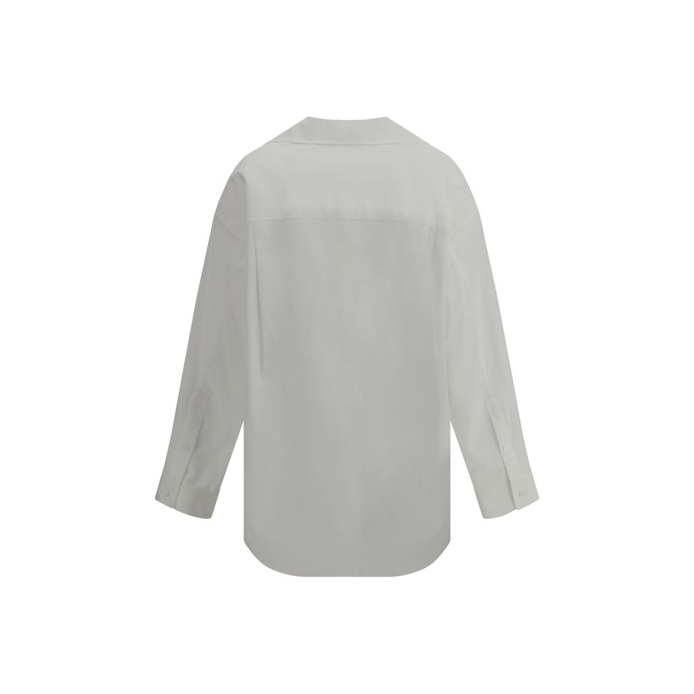 Chemise Blumarine logo strass blanche
