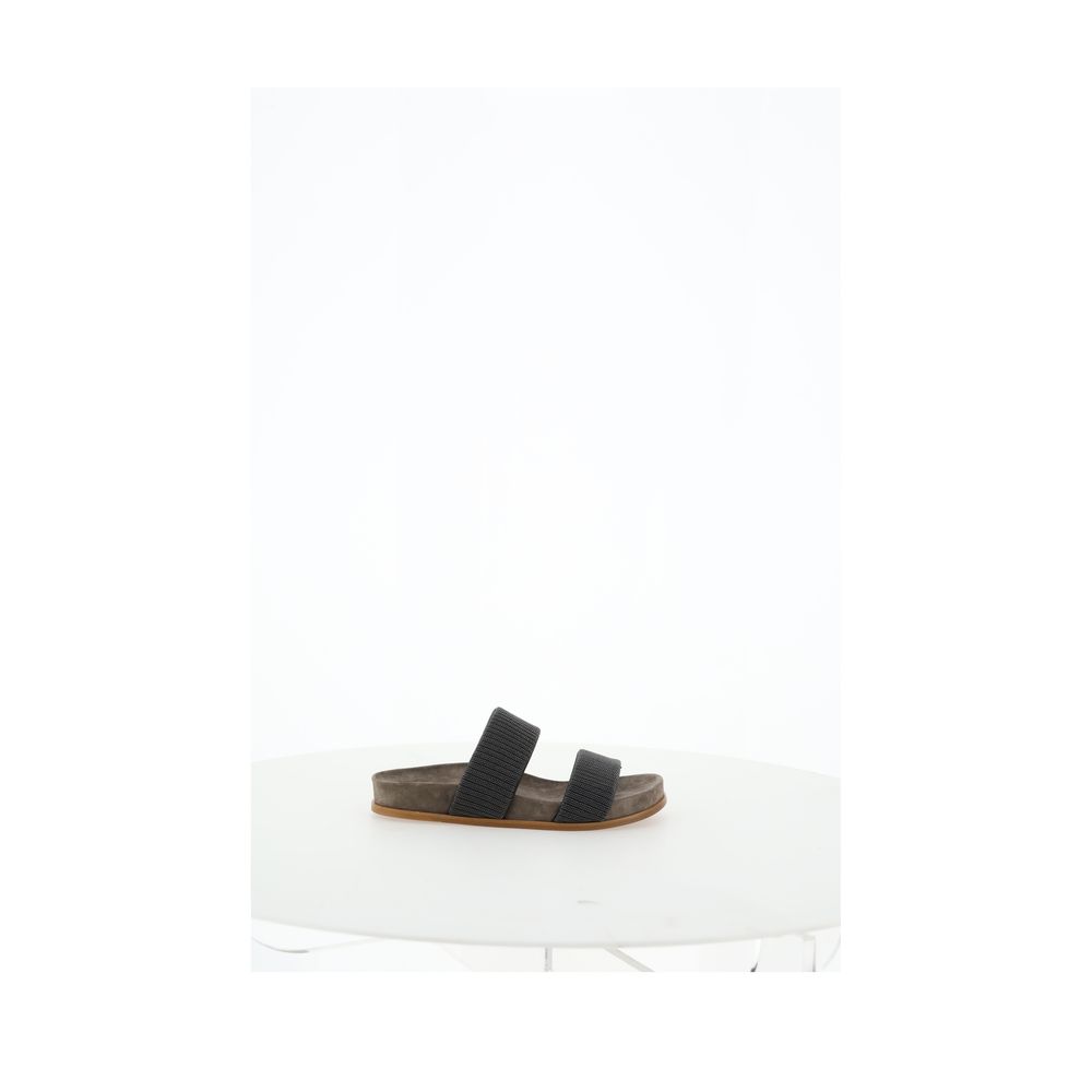Sandales Brunello Cucinelli pailletées noires