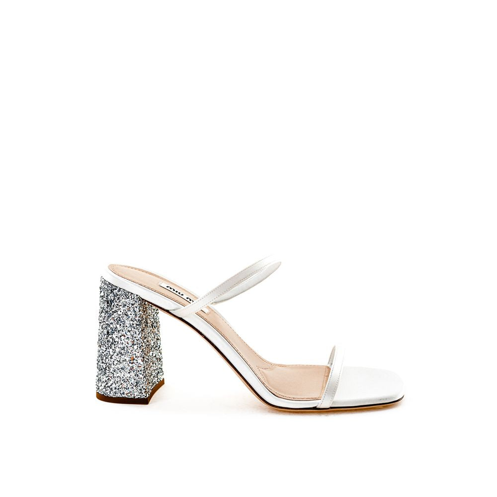 Sandales Miu Miu en soie blanches