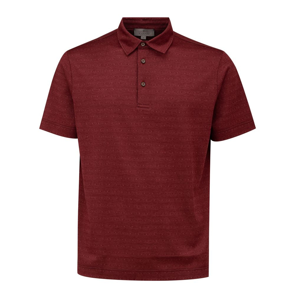 Polo Canali court rouge bordeaux