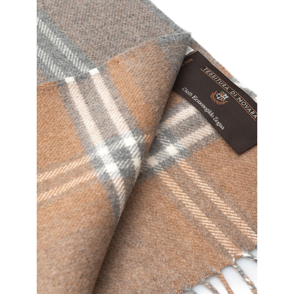 Écharpe Novara en soie grise/beige