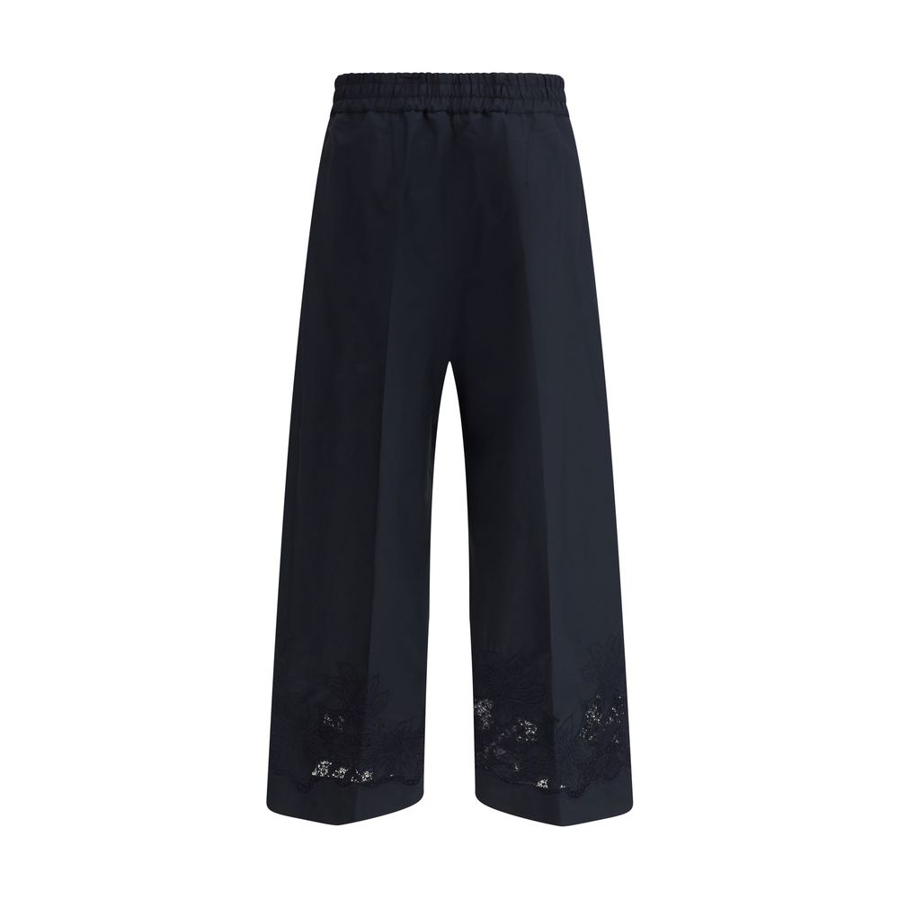 Pantalons P.A.R.O.S.H. à fleurs blancs