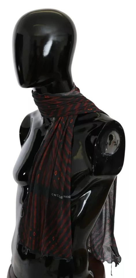 Écharpe CoSTUME NATIONAL C’N’C rayée noir rouge